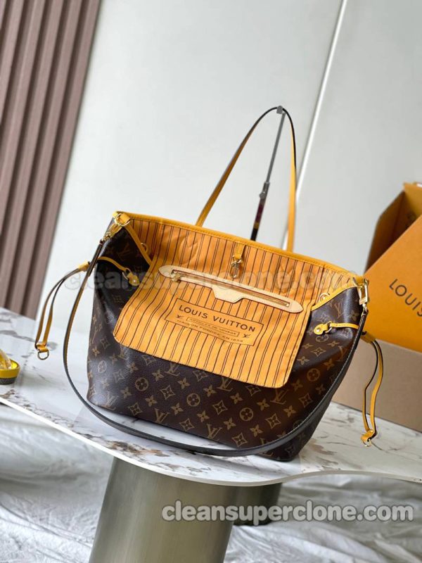 cowhide bag 1:1 Copy description and price yellow Louis Vuitton Handbag Shoulder women and men 7