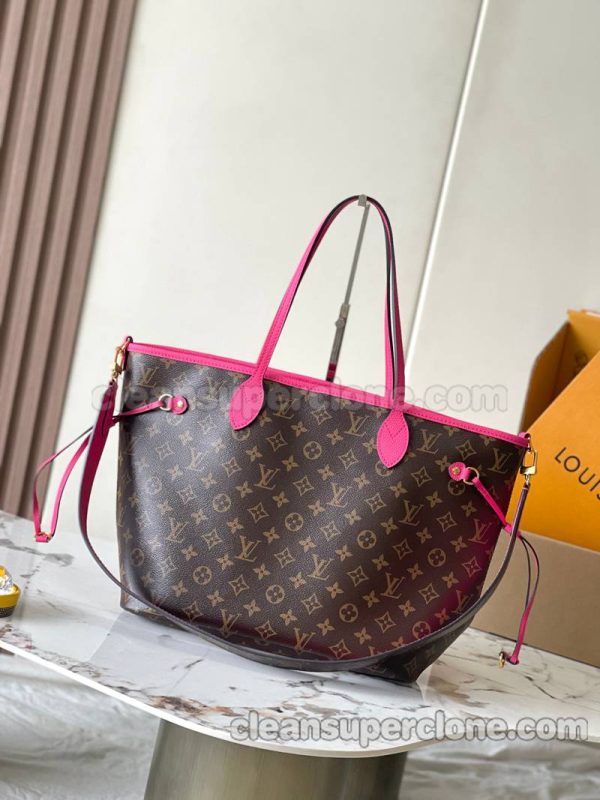 Louis Vuitton bag Super Clone picture and price Rose red Handbag Shoulder cowhide women and men