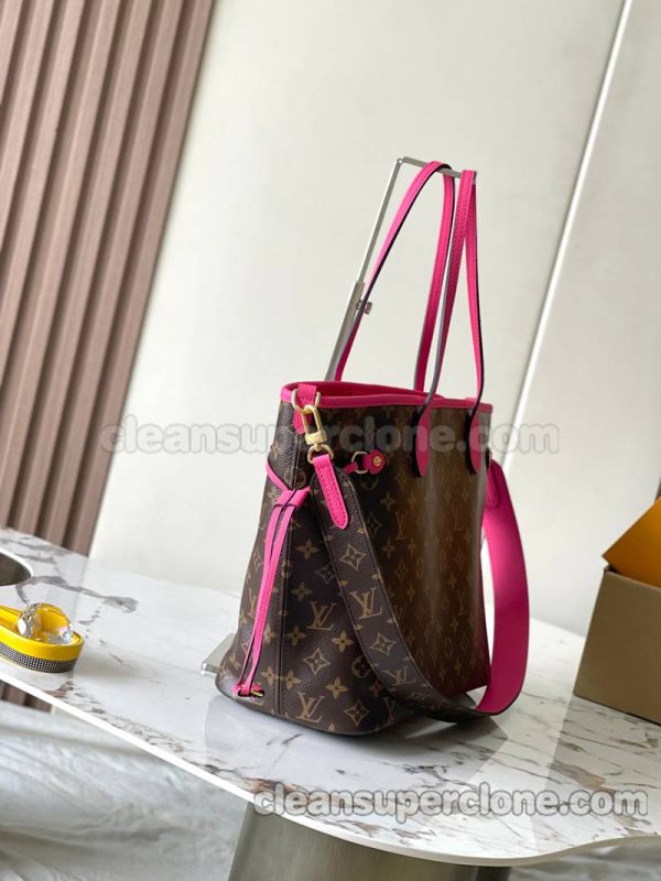 Louis Vuitton bag Super Clone picture and price Rose red Handbag Shoulder cowhide women and men 2