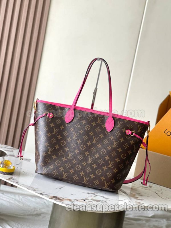 Louis Vuitton bag Super Clone picture and price Rose red Handbag Shoulder cowhide women and men 3