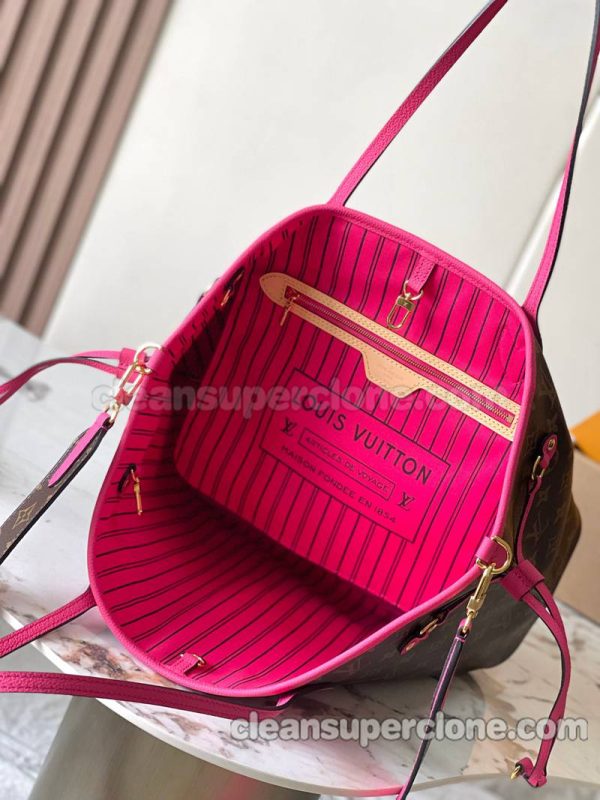 Louis Vuitton bag Super Clone picture and price Rose red Handbag Shoulder cowhide women and men 7