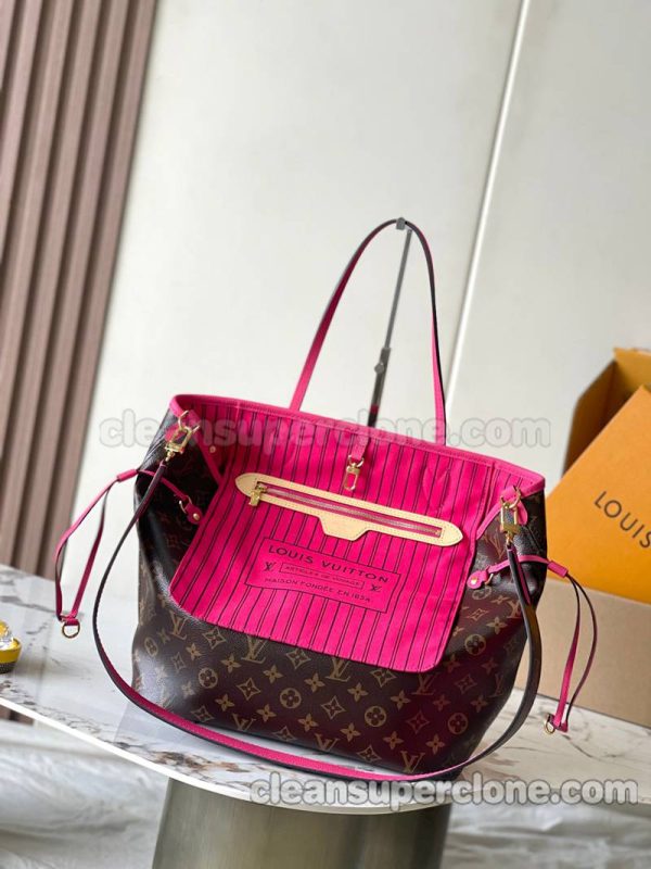 Louis Vuitton bag Super Clone picture and price Rose red Handbag Shoulder cowhide women and men 8