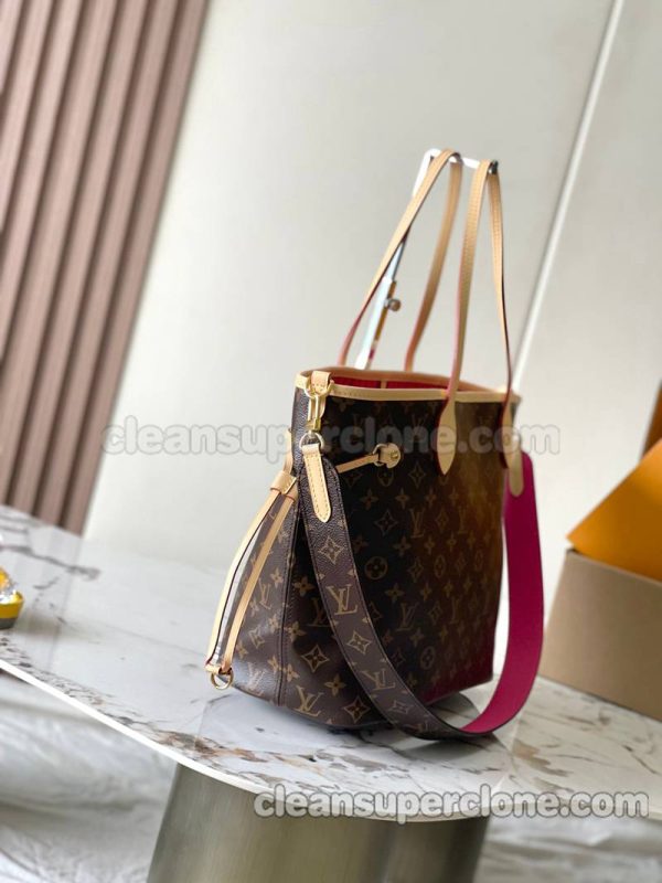 cowhide bag 1:1 Copy description and price rose red Louis Vuitton Handbag Shoulder women and men 2