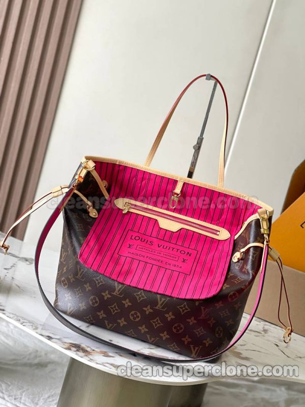 cowhide bag 1:1 Copy description and price rose red Louis Vuitton Handbag Shoulder women and men 9