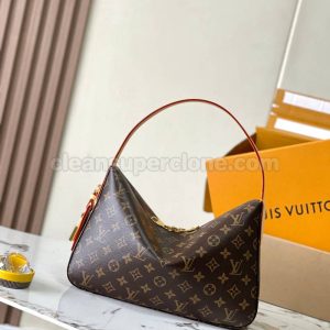 cowhide bag 1:1 Copy description and price brown Louis Vuitton Handbag Shoulder women and men