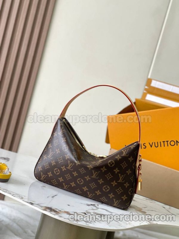 cowhide bag 1:1 Copy description and price brown Louis Vuitton Handbag Shoulder women and men 3