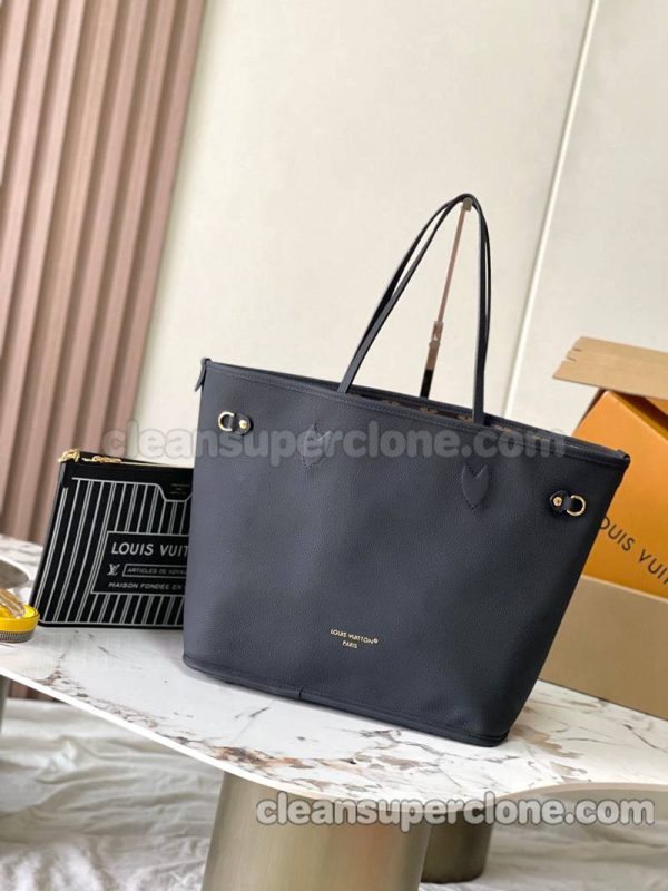 cowhide bag 1:1 Copy description and price Black Louis Vuitton Handbag Shoulder women and men 5