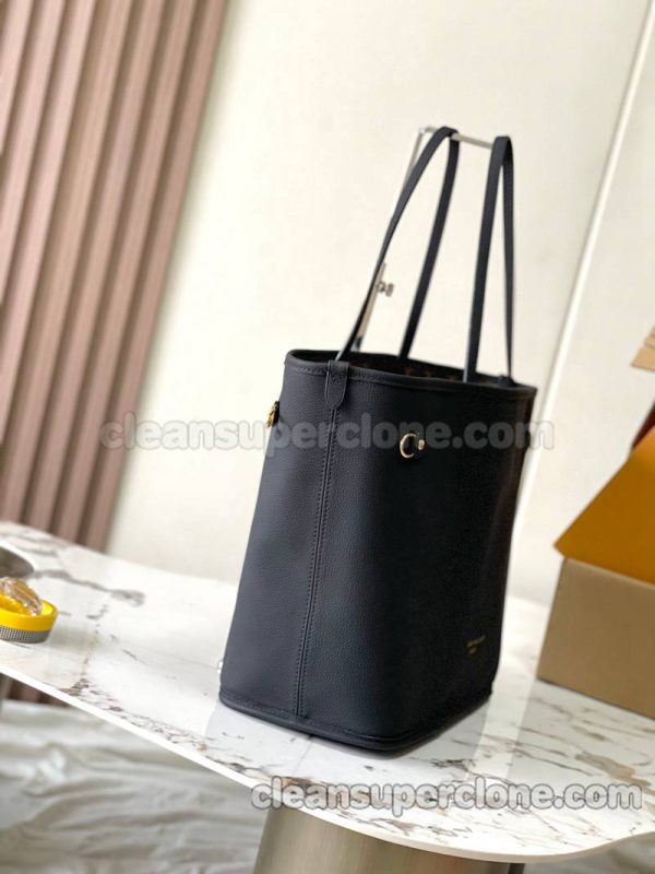 cowhide bag 1:1 Copy description and price Black Louis Vuitton Handbag Shoulder women and men 6