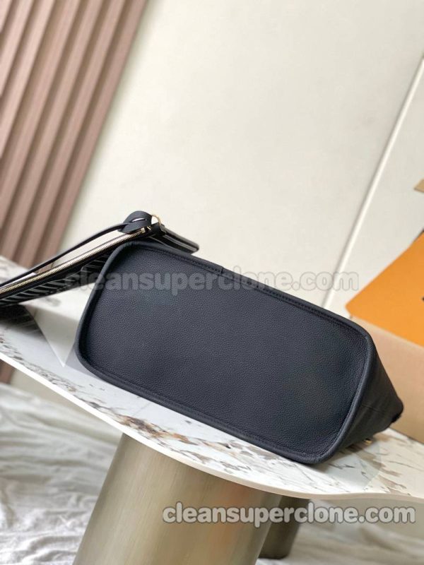 cowhide bag 1:1 Copy description and price Black Louis Vuitton Handbag Shoulder women and men 7