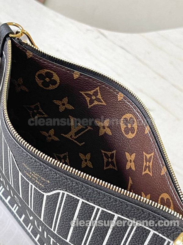 cowhide bag 1:1 Copy description and price Black Louis Vuitton Handbag Shoulder women and men 9