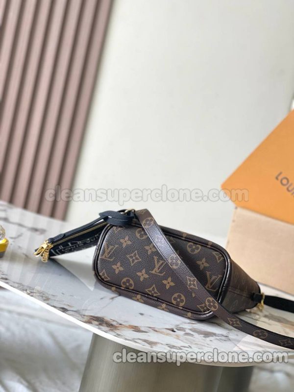 cowhide bag 1:1 Copy description and price Black Louis Vuitton Handbag Shoulder women 4