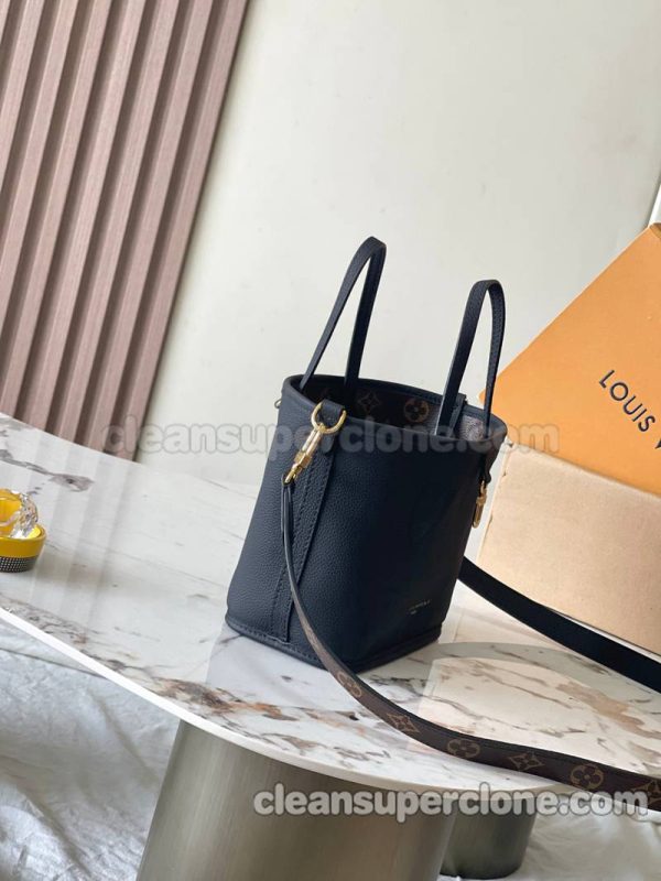 cowhide bag 1:1 Copy description and price Black Louis Vuitton Handbag Shoulder women 6