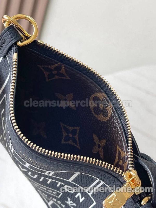 cowhide bag 1:1 Copy description and price Black Louis Vuitton Handbag Shoulder women 7