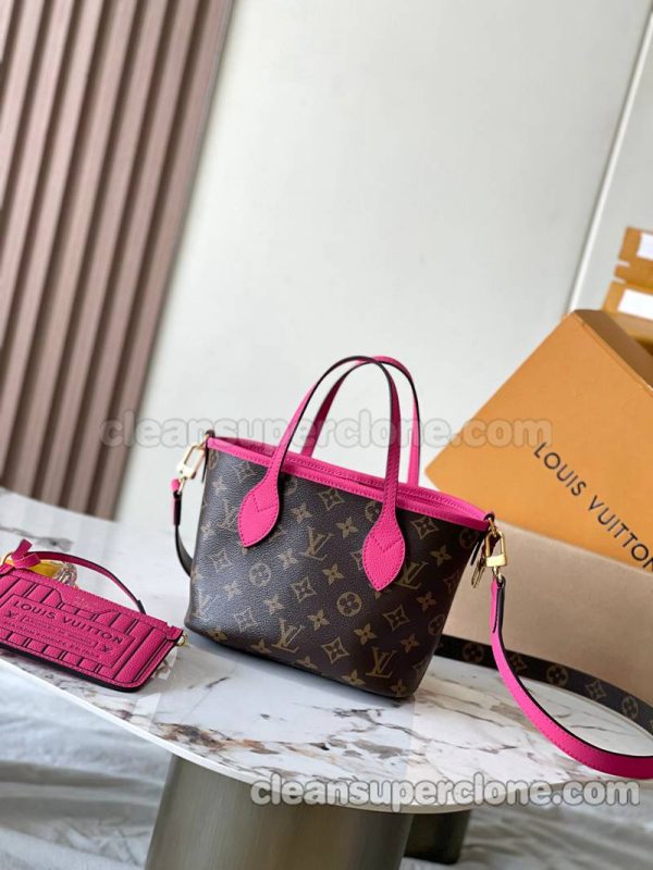 Louis Vuitton bag Super Clone picture and price rose red Handbag Shoulder cowhide women 2