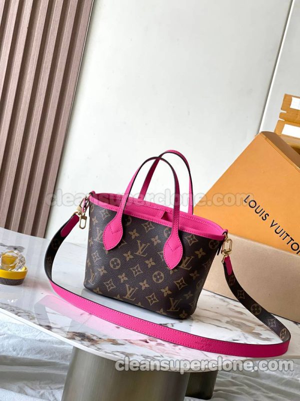 Louis Vuitton bag Super Clone picture and price rose red Handbag Shoulder cowhide women 4