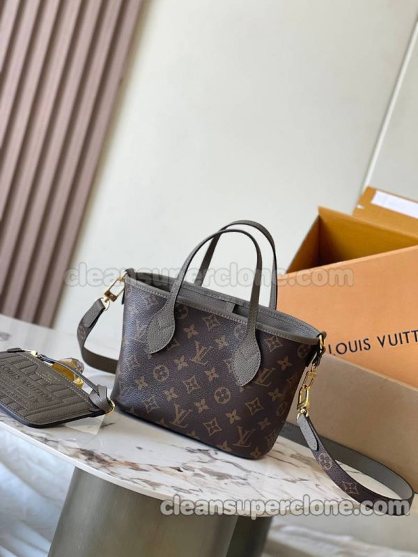 Handbag bag replica details and pricing Elephant Grey Louis Vuitton Shoulder cowhide women