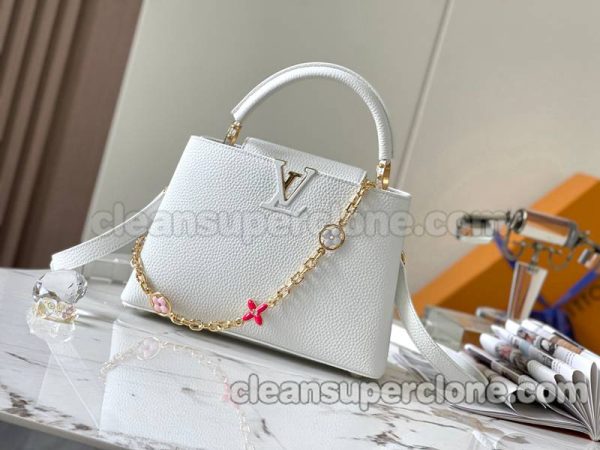 cowhide bag 1:1 Copy description and price white Louis Vuitton Handbag Crossbody women