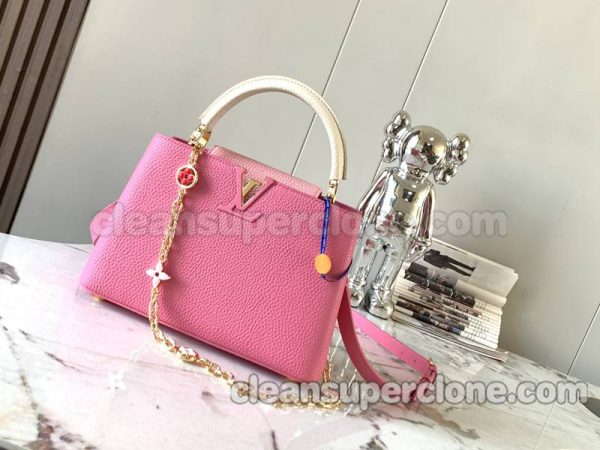 cowhide bag 1:1 Copy description and price pink Louis Vuitton Handbag Crossbody women