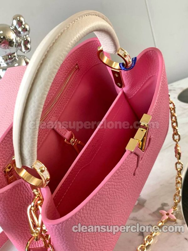 cowhide bag 1:1 Copy description and price pink Louis Vuitton Handbag Crossbody women 8