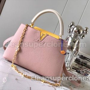 cowhide bag 1:1 Copy description and price Grapefruit pink Louis Vuitton Handbag Crossbody women