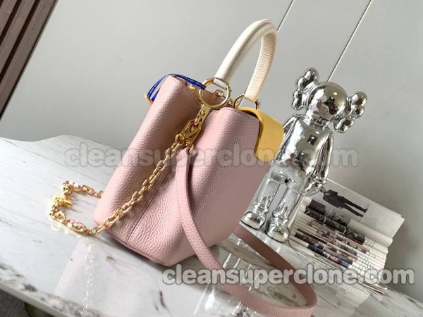 cowhide bag 1:1 Copy description and price Grapefruit pink Louis Vuitton Handbag Crossbody women 2