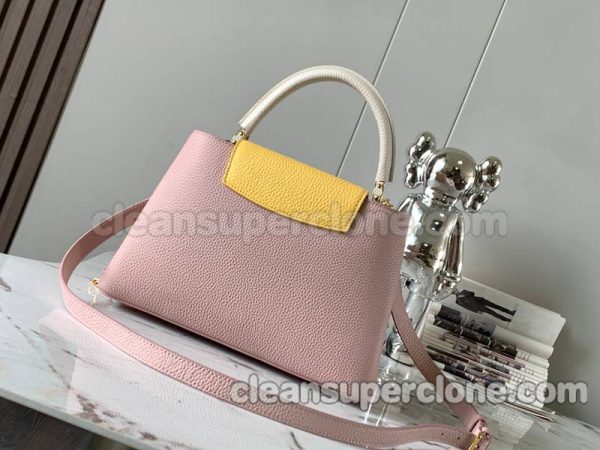 cowhide bag 1:1 Copy description and price Grapefruit pink Louis Vuitton Handbag Crossbody women 3