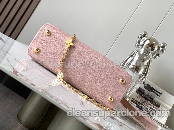 cowhide bag 1:1 Copy description and price Grapefruit pink Louis Vuitton Handbag Crossbody women 4