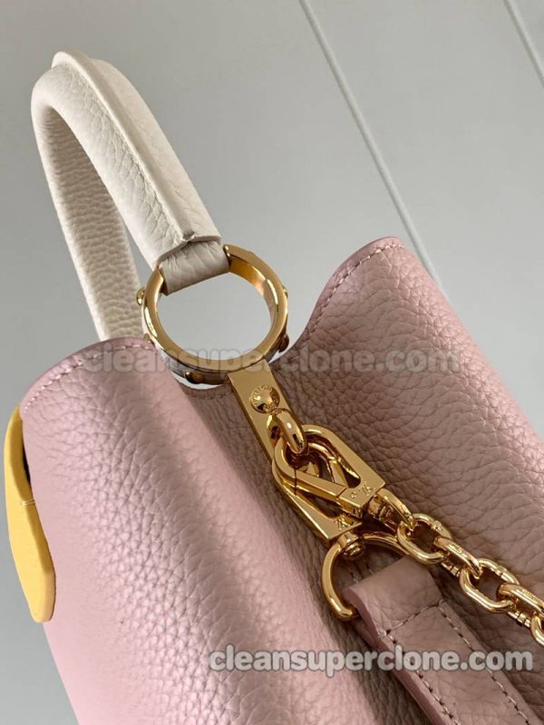 cowhide bag 1:1 Copy description and price Grapefruit pink Louis Vuitton Handbag Crossbody women 6