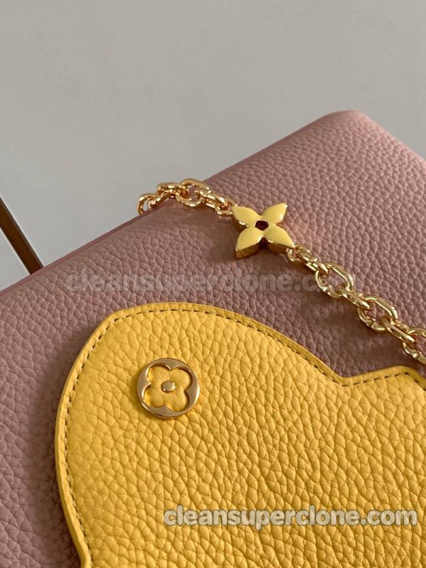 cowhide bag 1:1 Copy description and price Grapefruit pink Louis Vuitton Handbag Crossbody women 7