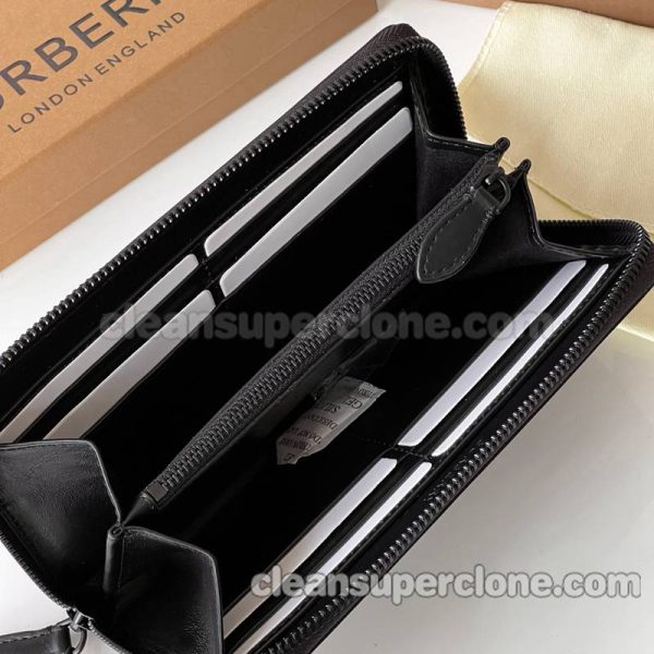 cowhide bag 1:1 Copy description and price black Burberry Purse men 6