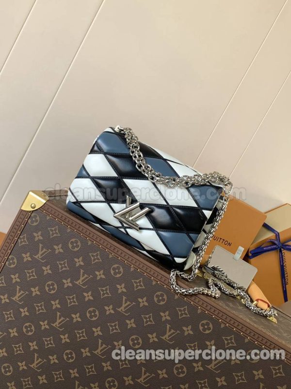 sheepskin bag 1:1 Copy description and price Blue and white Louis Vuitton Crossbody Shoulder women