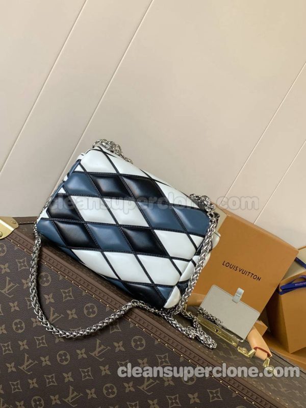 sheepskin bag 1:1 Copy description and price Blue and white Louis Vuitton Crossbody Shoulder women 2