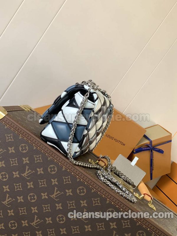 sheepskin bag 1:1 Copy description and price Blue and white Louis Vuitton Crossbody Shoulder women 3