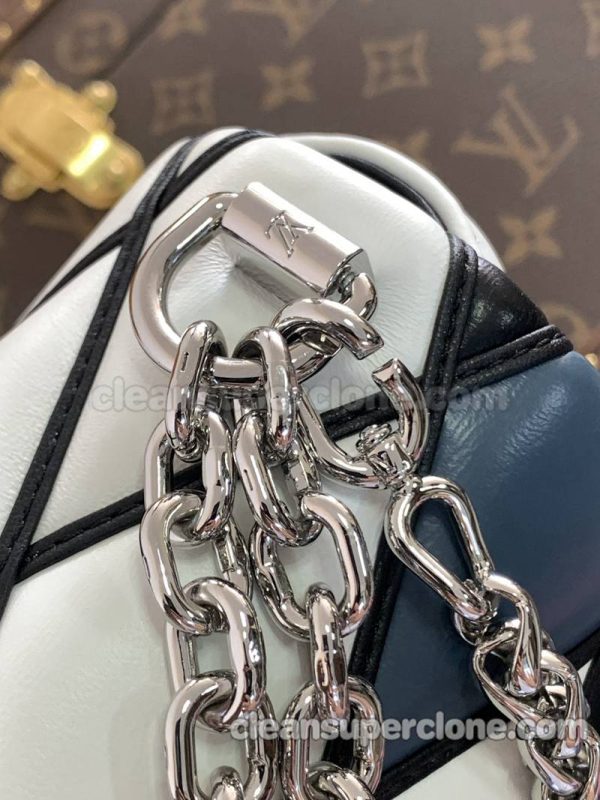 sheepskin bag 1:1 Copy description and price Blue and white Louis Vuitton Crossbody Shoulder women 6