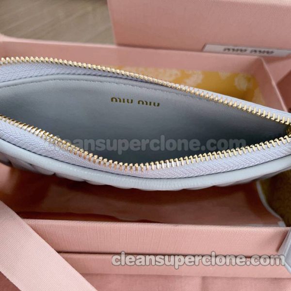 sheepskin bag 1:1 Copy description and price Grayish Blue Prada Miu Miu Purse women 7