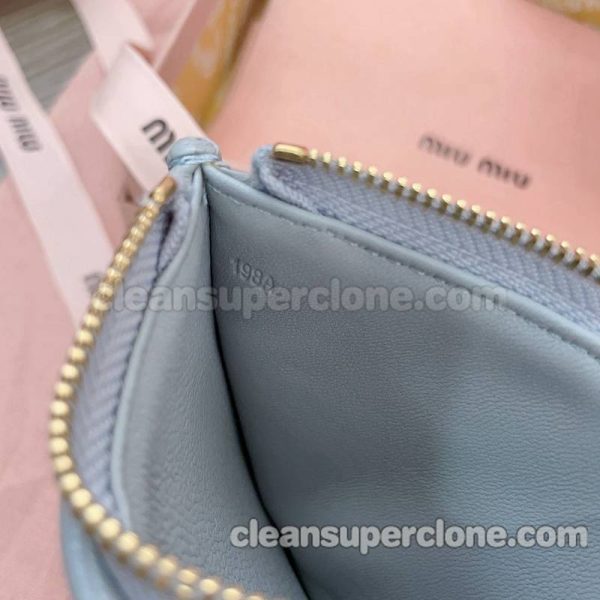 sheepskin bag 1:1 Copy description and price Grayish Blue Prada Miu Miu Purse women 9