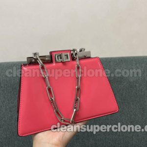 Shoulder bag replica details and pricing rose red Fendi cowhide women