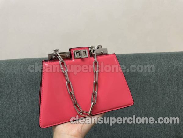 Shoulder bag replica details and pricing rose red Fendi cowhide women