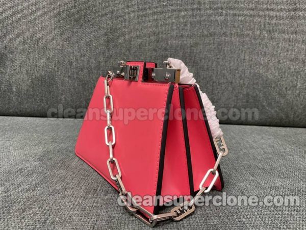 Shoulder bag replica details and pricing rose red Fendi cowhide women 6