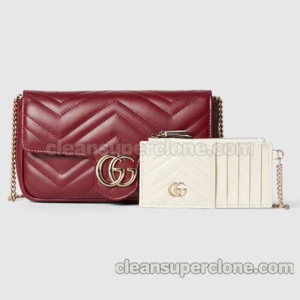 Shoulder bag replica details and pricing red Gucci cowhide women