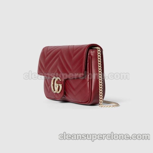 Shoulder bag replica details and pricing red Gucci cowhide women 2