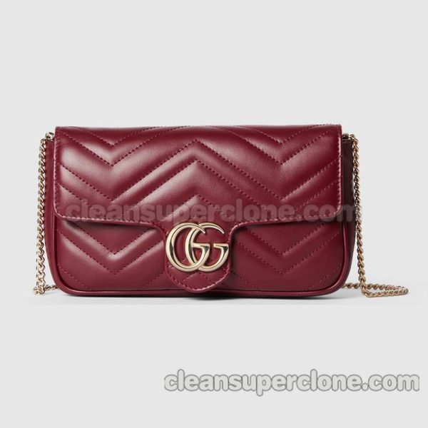 Shoulder bag replica details and pricing red Gucci cowhide women 5