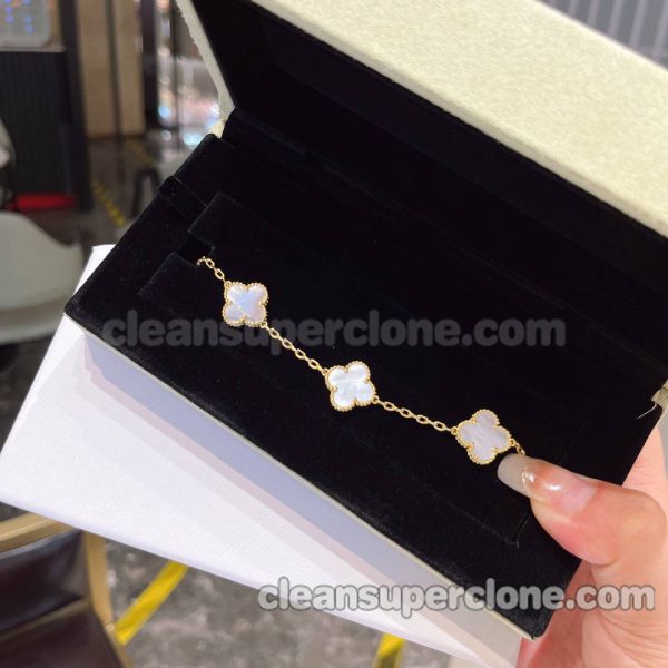 women's bracelets replica details and pricing Van Cleef & Arpels Four-leaf Clover white Jewelry