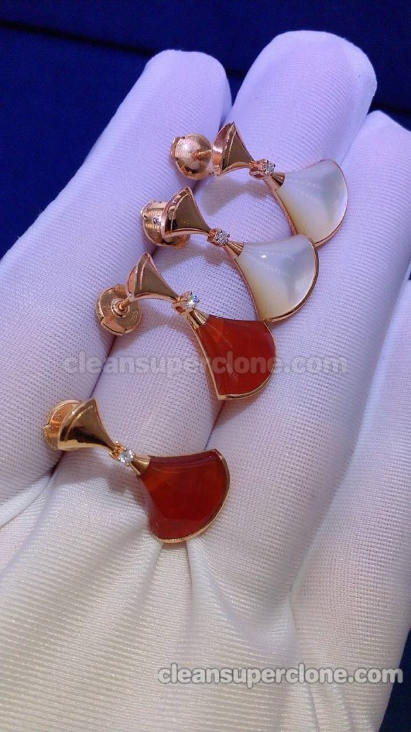 Jewelry 1:1 Copy description and price red and white Bvlgari women's earrings