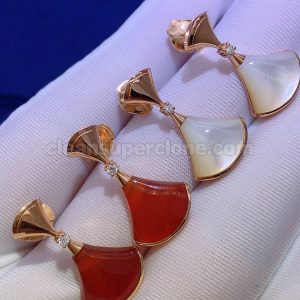 Jewelry 1:1 Copy description and price red and white Bvlgari women's earrings 2