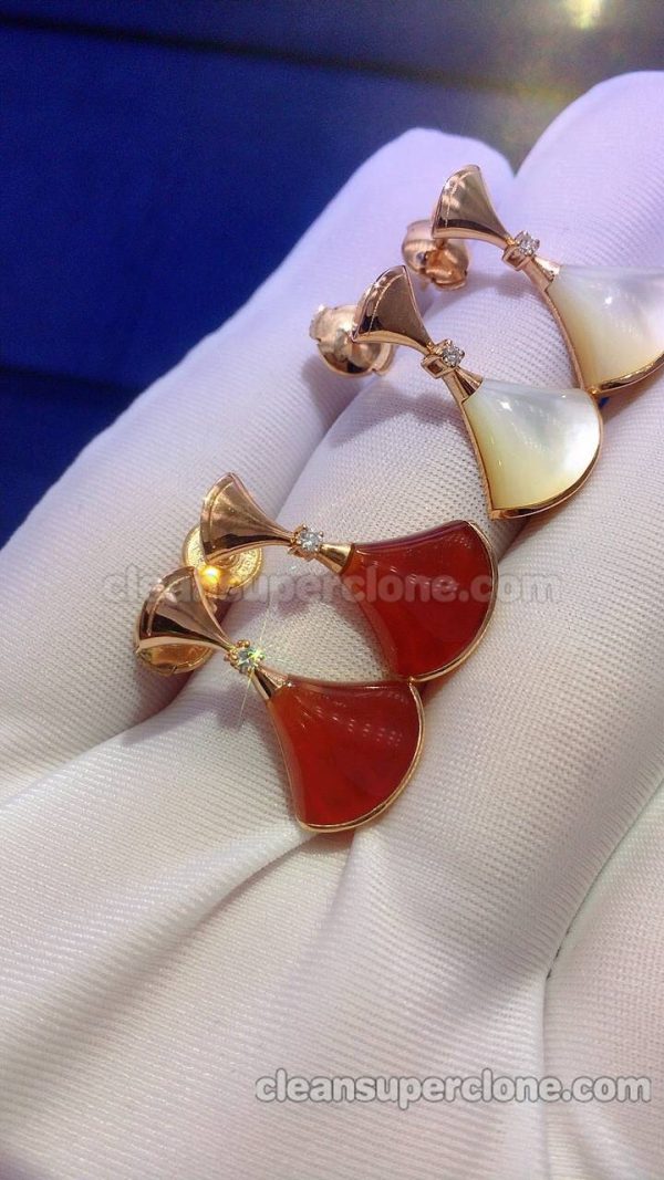 Jewelry 1:1 Copy description and price red and white Bvlgari women's earrings 4