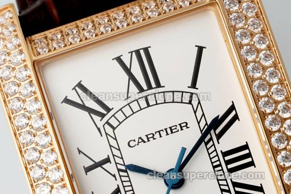 Tank replica watch details and pricing AF Factory Cartier WB704851 Dark brown strap mechanical men