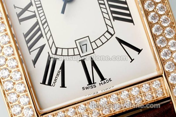 Tank replica watch details and pricing AF Factory Cartier WB704851 Dark brown strap mechanical men