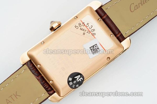 Tank replica watch details and pricing AF Factory Cartier WB704851 Dark brown strap mechanical men