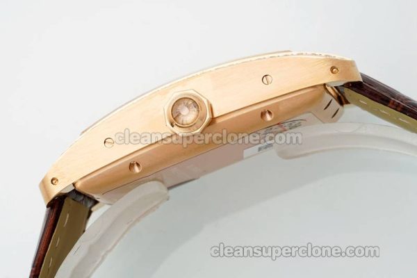 Tank replica watch details and pricing AF Factory Cartier WB704851 Dark brown strap mechanical men